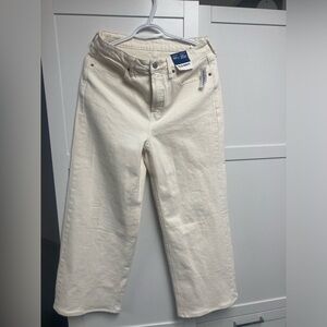 Old navy white wide legged sky high jeans